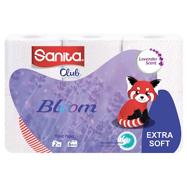 Sanita Club Toilet Rolls with Lavender Scent - 6 Rolls