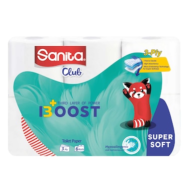 Sanita Club Boost Toilet Paper - 6 Rolls