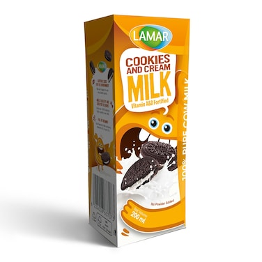 Lamar Cookies &amp; Cream Flavored Milk - 200 ml