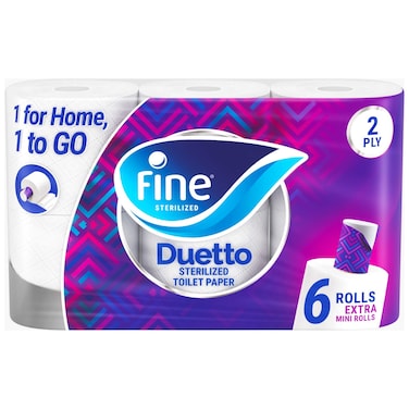 Fine Toilet Paper Duetto - 6 Rolls