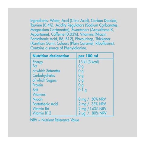 Red Bull Energy Drink - Sugar Free - 250ml - 4 Pack