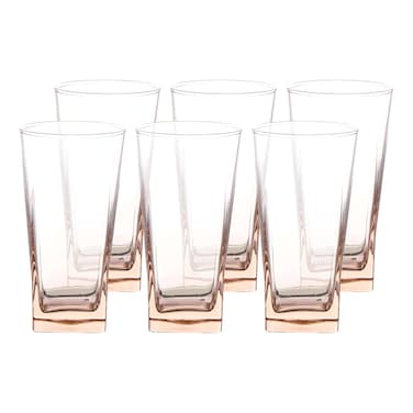 طقم اكواب زجاجي هاي بول باشابتشي - 305 سنتيمتر مكعب - بينك - 6 قطع