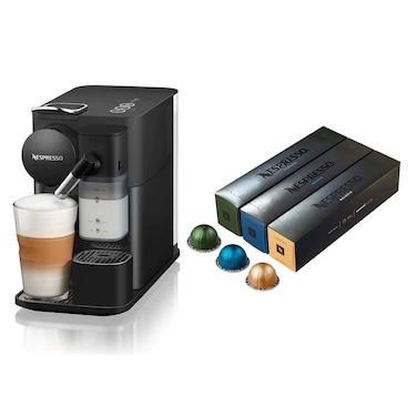 Nespresso Lattissima  Coffee Machine - 1 Liter - Black - F121-EU-BK-NE + 30 Free Coffee Capsules