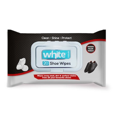 White Wet Shoe Wipes - 20 Wipes