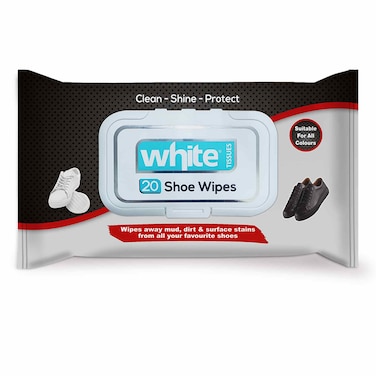 White Wet Shoe Wipes - 20 Wipes
