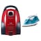 مكنسة باناسونيك - 1700 واط - أحمر - MC-CG525 + مكواة بخار باناسونيك - NI-M250T