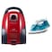 مكنسة باناسونيك - 1700 واط - أحمر - MC-CG525 + مكواة بخار باناسونيك - NI-M250T
