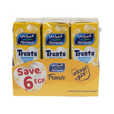 Almarai Treats Banana Milk - 200 ml - 6 Pieces