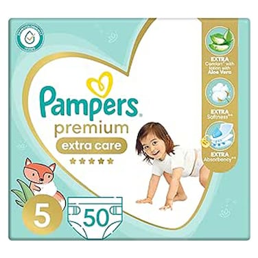 Pampers Premium Extra Care Diapers - Size 5 - 11-25 kg - 50 Diapers