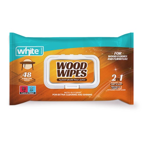 White Wood Wipes - 48 Wipes