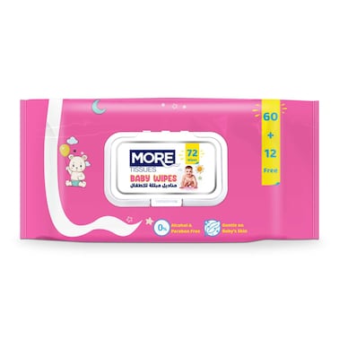 More Wipes For Babies - 72 Tissues