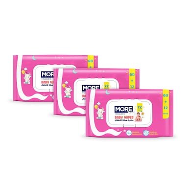 More Wipes for Babies - 72 Wipes - 3 Pieces