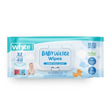وايت مناديل مبللة للأطفال - حجم اكس لارج - 48 منديل مبلل