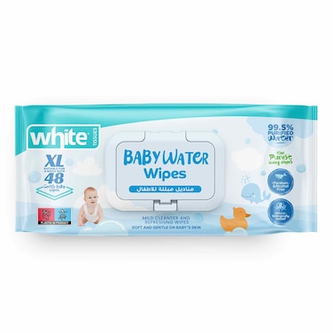 White Wipes for Babies - Size XL - 48 Wipes