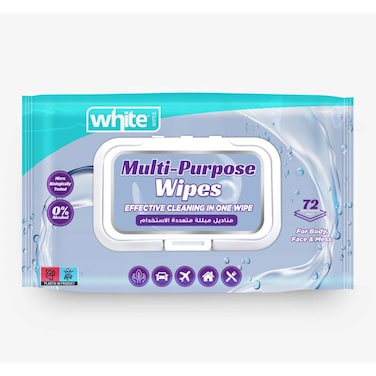 White Multi-Purpose Wipes - 72 Wipes