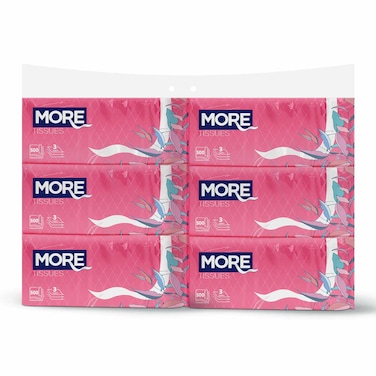 مور فليكسي مناديل للوجه - 500 منديل - 6 قطع