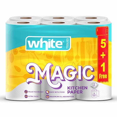 White Magic Kitchen Rolls - 6 Rolls