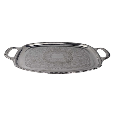 Abo Hamda Stainless Steel Tray with Handle - 51 Cm