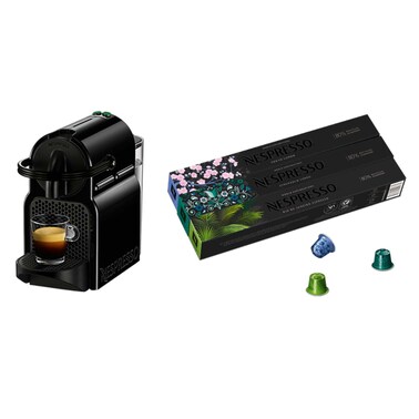 Nespresso Inissia Coffee Machine - Black - D40-EU-BK-NE + 30 Free Coffee Capsules