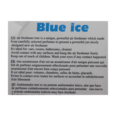 Fair Hanging Car Air Freshner with Blue Ice Scent