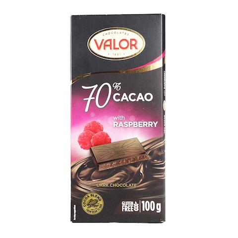 Valor Dark Chocolate with Raspberry 70% Cocoa - 100 gram