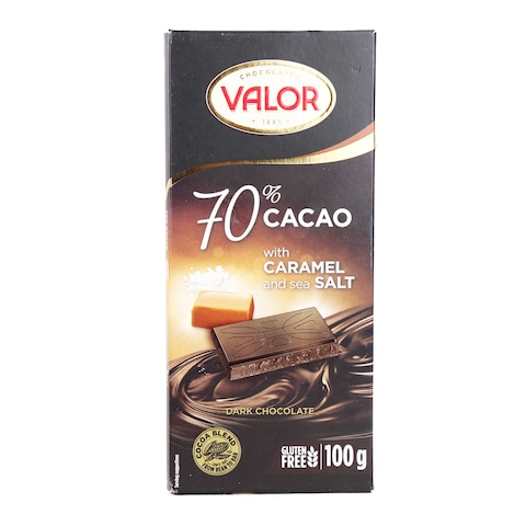 Valor Dark Chocolate with Salted Caramel 70% Cocoa - 100 gram