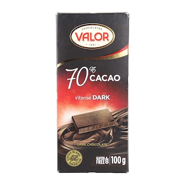 Valor 70% Cocoa Intense Dark Chocolate - 100 gram