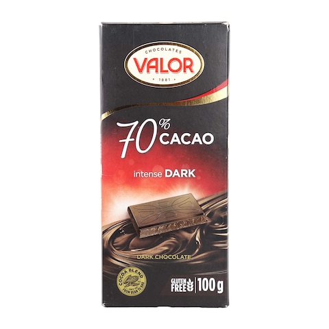 Valor 70% Cocoa Intense Dark Chocolate - 100 gram