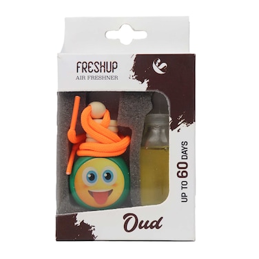 فريش أب معطر جو للسيارة برائحة العود - 10 مل + زجاجة إعادة التعبئة - 10 مل