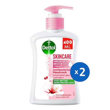 Dettol Skincare Anti-Bacterial Liquid Hand Wash - 400 ml - 2 Pieces