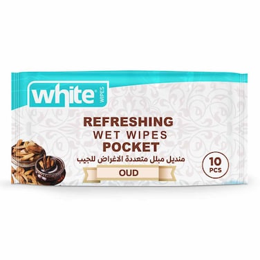 White Pocket Wipes All Purpose - 10 Tissues