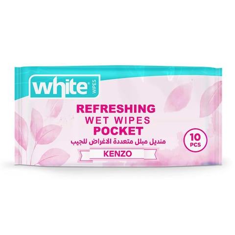 White Kenzo Pocket Wipes - 10 Wipes