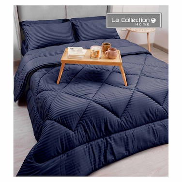 La Collection Striped Comforter - 180*240cm - Navy