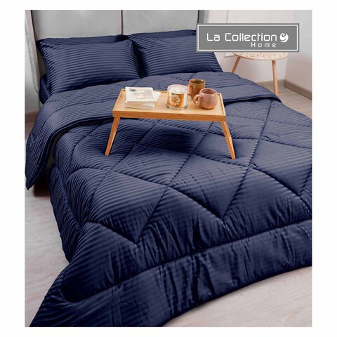 La Collection Striped Comforter - 180*240cm - Navy