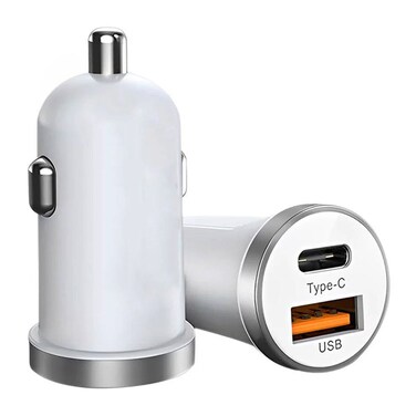 Iconz Car Charger 45 Watt 2 USB Ports - Silver - XCPD5Z