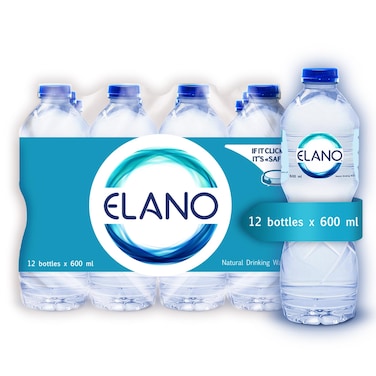 Elano Water Bottle - 600 ml - 12 Pieces