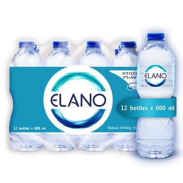 Elano Water Bottle - 600 ml - 12 Pieces