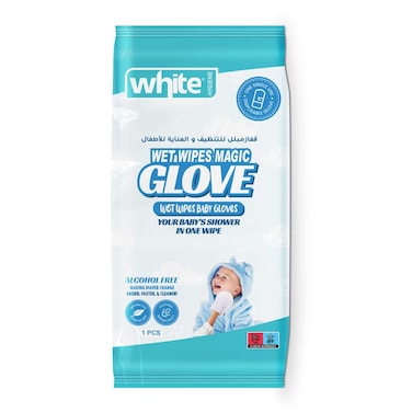 وايت قفاز مبلل للاستحمام السريع - قطعة واحدة