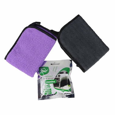فوط لتنظيف السيارة - قطعتين + أسفنجة