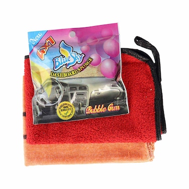 فوطة مايكروفايبر + فوطة صفراء + أسفنجة تنظيف التابلوه