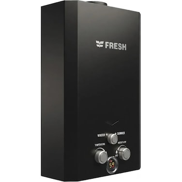Fresh Gas Water Heater, 6 Liter/Minute, LPG, Flueless, Digital, Black, 21765