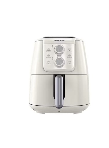 مقلاة هوائية تورنادو، 1550 واط، سعة 4 لتر، تحكم يدوي، لون كريمي، فضي، THF-1554M-XL-CS