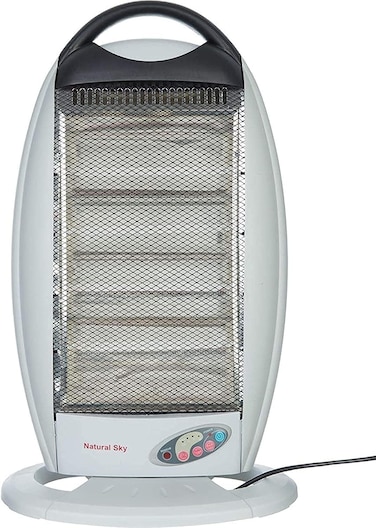 ناتشورال سكاي دفاية هالوجين 4 شمعات بقوة 1600W رمادي