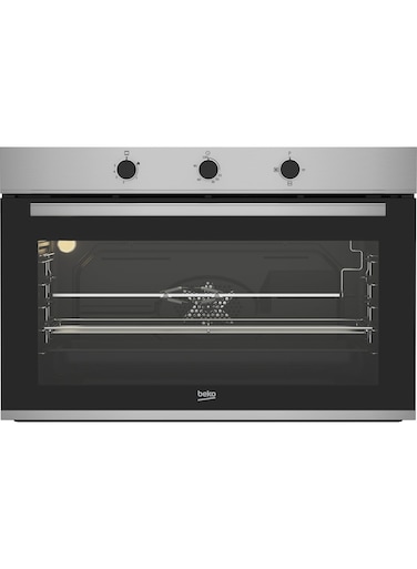 Beko Cook Master Gas Built-In Oven - 90cm - Large Capacity 96liters - Cooling And Cooking Fans - Stainless Steel - Bbwht12106Xs Inox