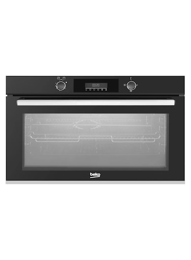 Beko Built-In Gas Oven - 90cm - Digital LED Display &ndash; Touch Control - Integrated Ignition - Soft Close Door - Black Bbwht12300Bs Black