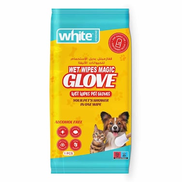 White Wet Wipes Pet Glove