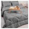 غطاء لحاف مخطط لا كوليكشن - 220*240 سم - رمادي غامق
