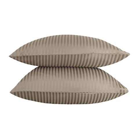 La Collection Stripe Pillowcase - 50x70 - Cafe - 2 Pieces