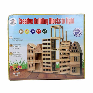 لعبة بناء المدينة الخشبية - 102 قطعة