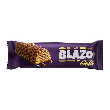 Blazo Gold Choco Filled Wafers Coated with Crispy Caramel &amp; Chocolate - 35g
